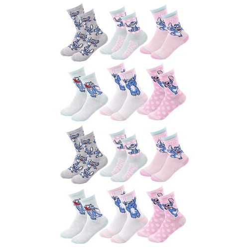 Chaussettes Fille Licence Pack De 12 Paires Surprise Pack 12 Lilo Et Stitch