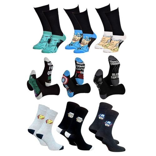 Chaussettes Pack Homme Avengers Pack De 9 Paires Chaussettes Surprise
