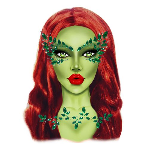 Strass Adhésifs Empoisonneuses Verte Visage Et Corps