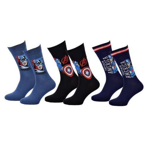 Chaussettes Pack Cadeaux Homme Superheros Pack 3 Paires Captain24