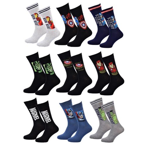 Chaussettes Pack Cadeaux Homme Superheros Pack 9 Paires Marv24