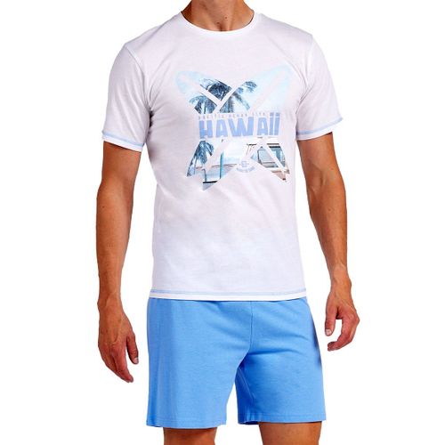 Pyjama Court Coton Pla Blanc