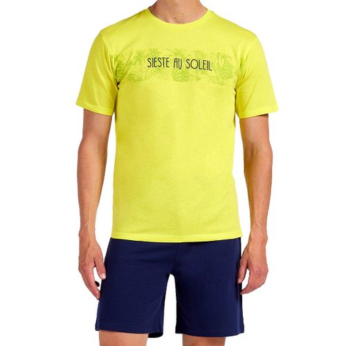 Pyjama Court Coton Frui Jaune
