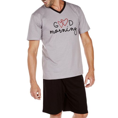Pyjama Court Coton Bis Gris
