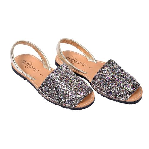 Sandale Nu Pieds Fille Premium Cuirs Chaussure D'été Qualité Et Confort 550 Glitter Multicolore