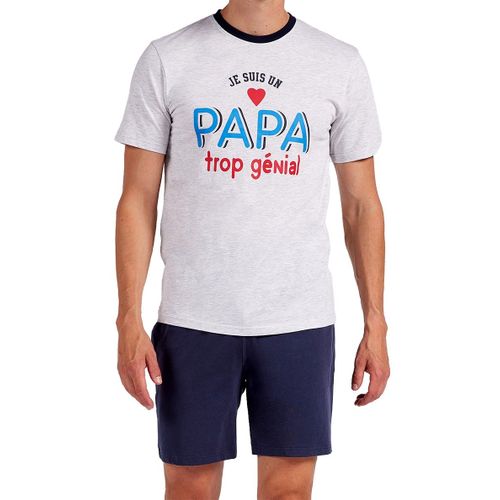 Pyjama Court Coton Amo Gris