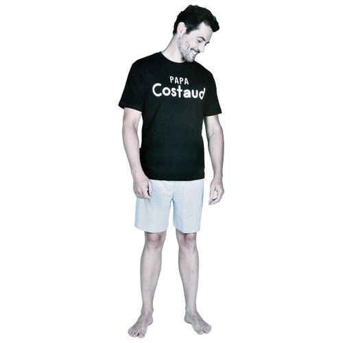 Pyjama Court Coton Musc Noir