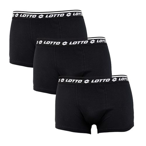 Boxer Lotto Pour Homme 100% Coton Pack De 3 Lotto Assorti Noir