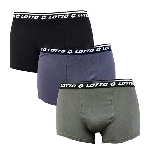 Boxer Lotto Pour Homme 100% Coton Pack De 3 Lotto Assorti Gris