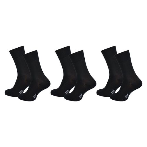 Chaussettes Homme New Man Confort Et Qualité -Assortiment Modèles Photos Selon Arrivages- Pack De 3 Paires New Man Fil D'écosse Noires