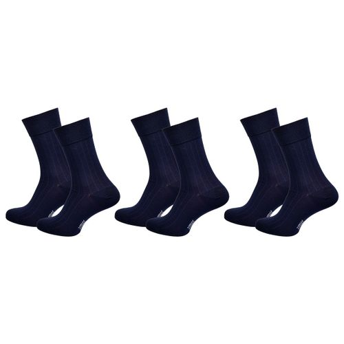Chaussettes Homme New Man Confort Et Qualité -Assortiment Modèles Photos Selon Arrivages- Pack De 3 Paires New Man Fil D'écosse Marine