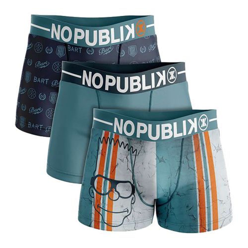 Boxer No Publik Featuring Simpsons Homme Confort Et Fantaisie En Coton -Assortiment Modèles Photos Selon Arrivages- Pack De 3 Boxers 1546 En Microfibre