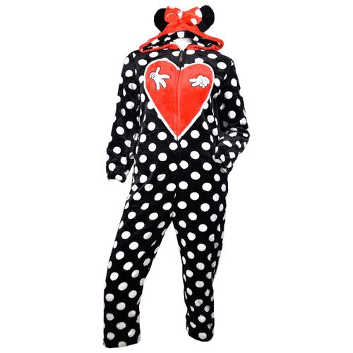 Pyjama Fille Long Combi Polaire Fantaisie 9346 Combinaison Noir