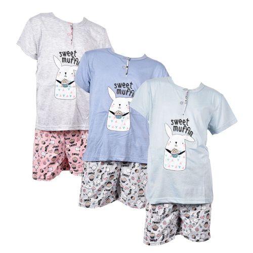 Pyjama Court Fille Sara Homewear 535 Pack De 3