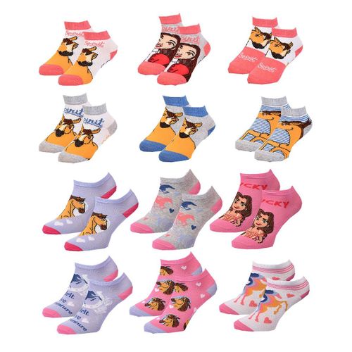 Chaussettes Enfant Spirit Fantaisie -Assortiment Modèles Photos Selon Arrivages- Pack De 9 Paires Sneaker Girls