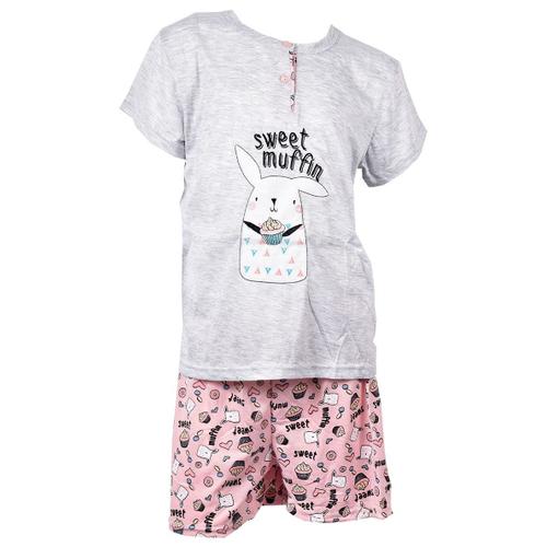 Pyjama Court Fille Sara Homewear 535 Gris