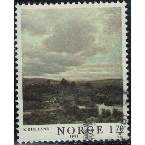 Norvège 1981 Oblitéré Used Paysage Peinture De Kitty Lange Kielland Artiste Peintre Y&t No 804 Su