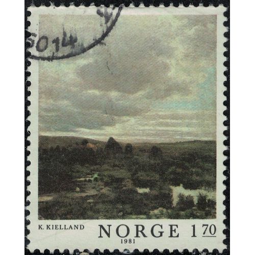 Norvège 1981 Oblitéré Used Paysage Peinture De Kitty Lange Kielland Artiste Peintre Y&t No 804 Su