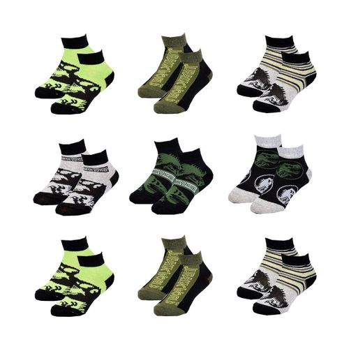 Chaussettes Enfant Jurassic World Fantaisie -Assortiment Modèles Photos Selon Arrivages- Pack De 9 Paires Sneaker Boys