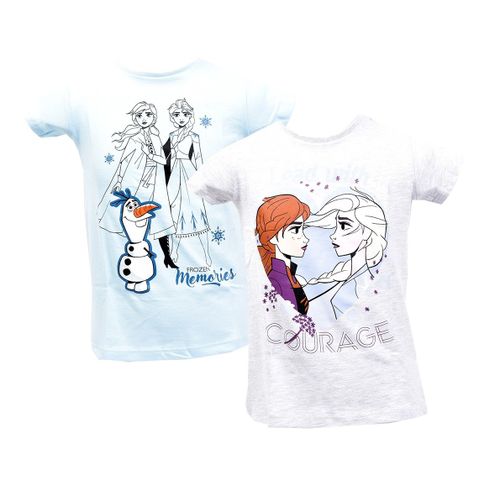 T Shirt Enfant Licence Fantaisies En Coton Pack De 2 T Shirts La Reine Des Neiges