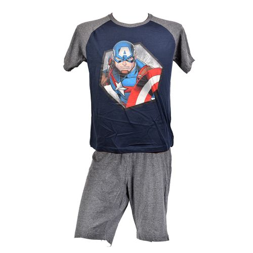 Pyjama Homme Superheros En Coton -Chaleur, Douceur Et Confort- Avengers Et3559 Marine