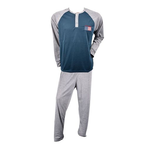 Pyjama Homme Long Sweet Secret Q2763 Polo Sport Bleu