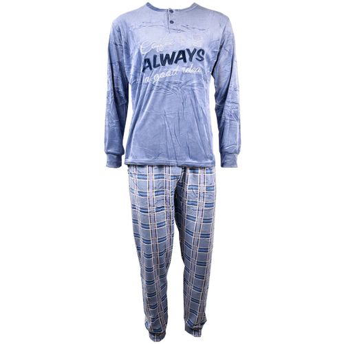 Pyjama Homme Long Sweet Secret Q2733 Polaire Bleu