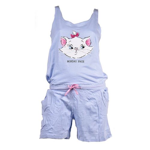 Pyjama Femme Les Aristochats En Coton -Chaleur,Douceur Et Confort- Se3561 Combishort Violine
