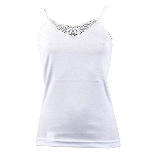 Débardeur Femme Fibre Naturelle Grand Confort Débardeur Fines Bretelles Blanc