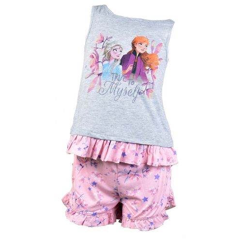 Pyjama Fille Licence : Minnie, Looney Tunes, Minions, Peppa Pig En Coton Ultra Confort Reine Des Neiges Et2085 Gris