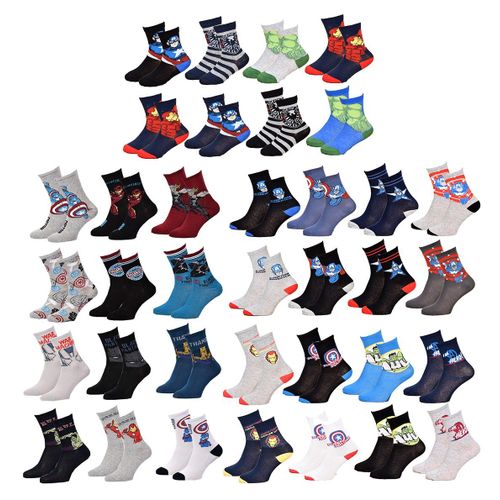 Chaussettes Enfant Licence Avengers Fantaisie -Assortiment Modèles Photos Selon Arrivages- Pack De 9 Paires Garçon