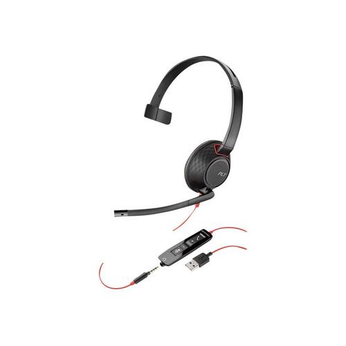 Poly Blackwire 5210 - 5200 Series - micro-casque - sur-oreille - filaire - USB, jack 3,5mm - Certifié pour Microsoft Teams