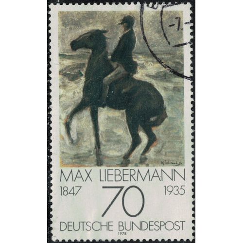 Allemagne 1978 Oblitéré Used Peinture Cavalier Sur Le Rivage Tournant À Gauche Max Liebermann Su