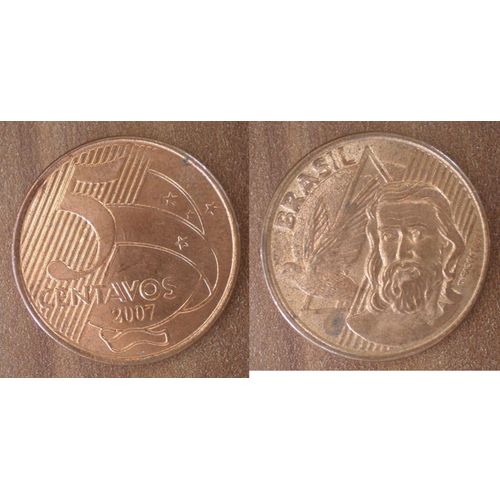 Bresil 5 Centavos 2007 Piece Reals Cruzeiros Centavos Amerique Sud