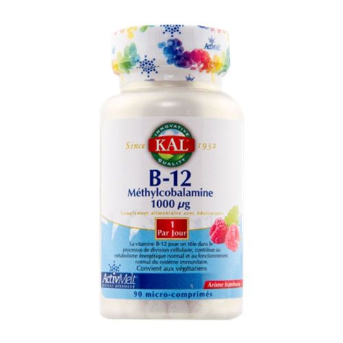 Vitamine B12 Framboise 90 Comprimés Kal 