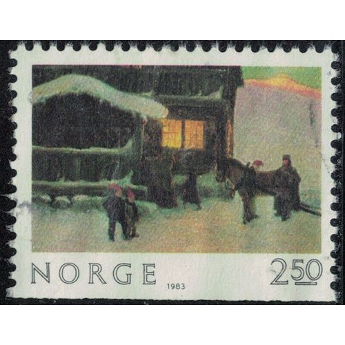 Norvège 1983 Oblitéré Used Les Invités Arrivent Peinture De Gustav Wentzel Y&t No 851 Su