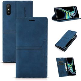 Compatible Avec Coque Samsung Galaxy A53 5g, Pu Cuir Flip Folio Portefeuille Avec Emplacement Carte, Magnétique Antichoc Support Etui Housse+2x Verre Trempé-Bleu