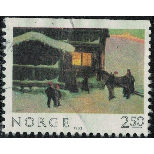 Norvège 1983 Oblitéré Used Les Invités Arrivent Peinture De Gustav Wentzel Y&t No 851 Su