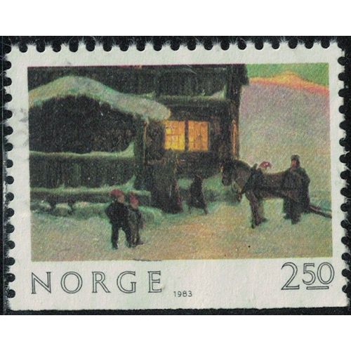 Norvège 1983 Oblitéré Used Les Invités Arrivent Peinture De Gustav Wentzel Y&t No 851 Su