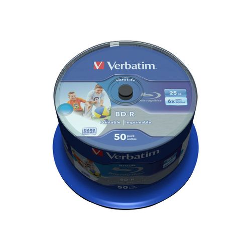 Verbatim DataLife - 50 x BD-R - 25 Go 6x - surface imprimable par jet d'encre - spindle