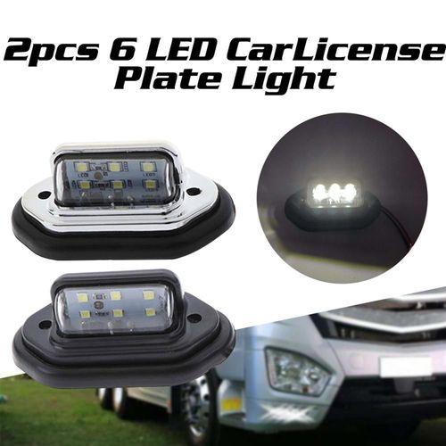 Feu Arrière Étanche À 6 Led Pour Plaque D'immatriculation De Voiture, 2 Pièces, 12v 24v, Signal Lumineux, Pour Bateau, Camion, Remorque, Suv, Van, Caravane