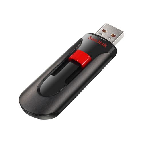 SanDisk Cruzer Glisser - Clé USB - 256 Go - USB 2.0 - noir, rouge
