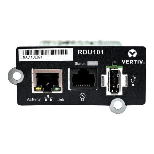 Liebert Intellislot Carte de communication - Carte de supervision distante - 10/100 Ethernet x 1 - pour P/N: GXT5-6000MVRT4UXLN, GXT5-6KL630RT5UXLN, GXT5-8000HVRT5UXLN, GXT5-8000MVRT6UXLN