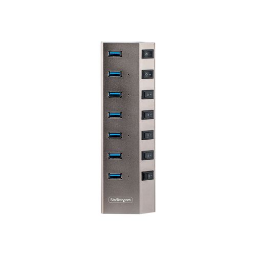 StarTech.com Hub USB-C Auto-Alimenté 7 Ports, USB-C vers USB-A, BC 1.2 - Concentrateur (hub) - 7 x USB 3.2 Gen 1 - de bureau