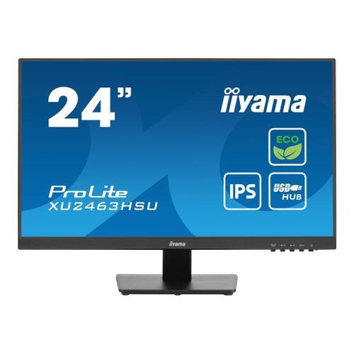 iiyama ProLite XU2463HSU-B1 - Écran LED - 24" (23.8" visualisable) - 1920 x 1080 Full HD (1080p) @ 100 Hz - IPS - 250 cd/m² - 1300:1 - 3 ms - HDMI, DisplayPort - haut-parleurs - noir, mat