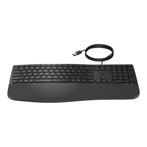 HP 485 Comfort - Clavier - multi-appareils, 23 touches programmables, disposition à 3 zones - full size - USB - Français - noir