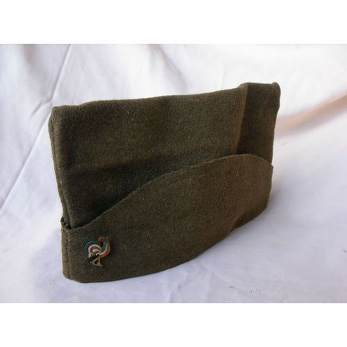 Ww2/Prewar France Calot Bonnet De Police M18 De Libération Avec Broche Coq Bbr
