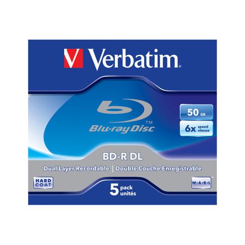 Verbatim - 5 x BD-R DL - 50 Go 6x - boîtier CD