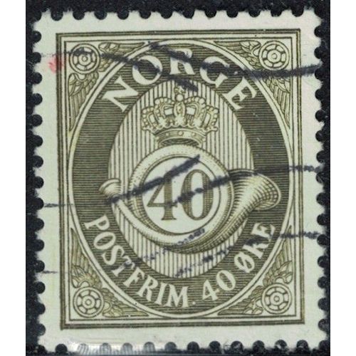 Norvège 1978 Oblitéré Used Corne Postale Postfrim 40 Ore Olive Brun Foncé Y&t No 714 Su