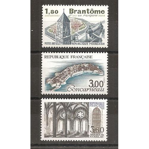 2253  2255 (1983) Brantme / Concarneau / Noirlac N** (Cote 4,25e) (5354)
